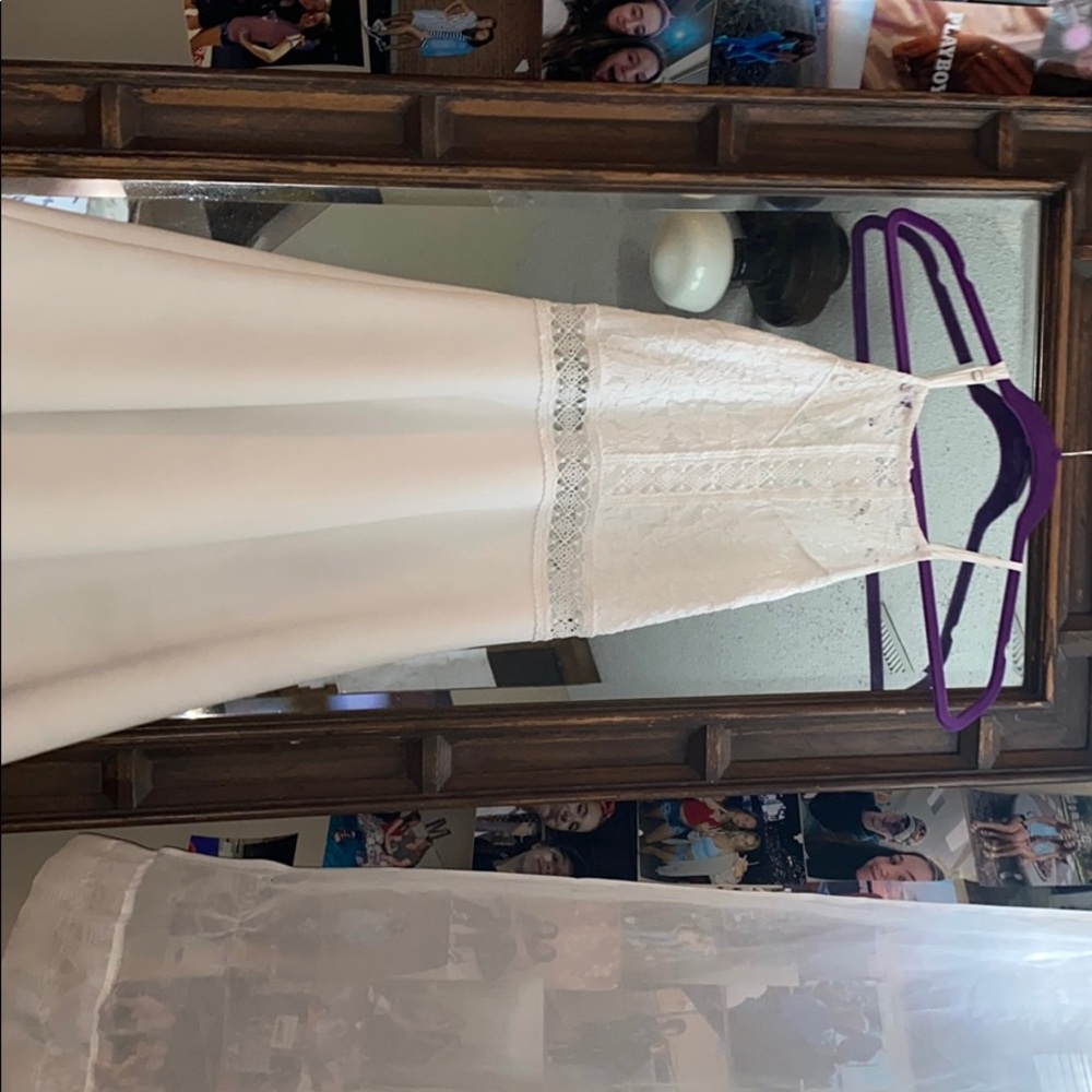 Francescas white lace halter top dress